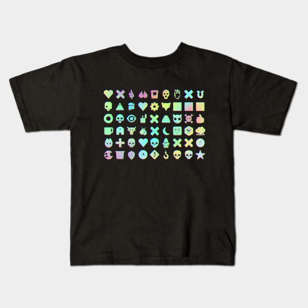 Love Death + Robots [Complete episodes icons and symbols] [hologram style] Kids T-Shirt by teresacold